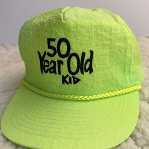 Cobra Caps Neon Green '50 Year Old Kid' Rope Snapback Cap (273_Hat)